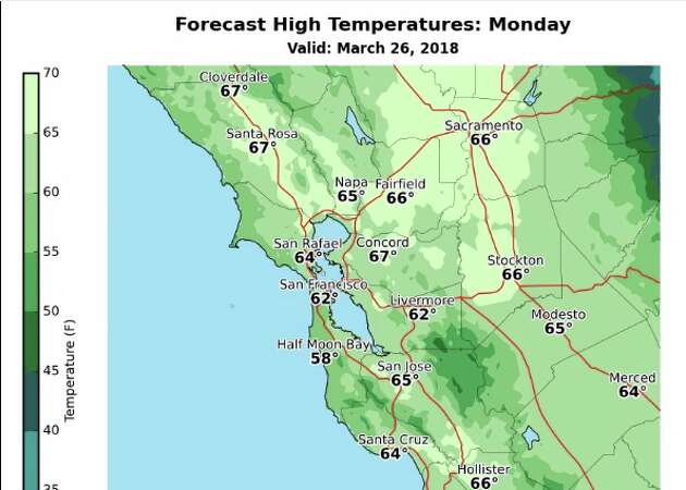 Bay Area temperatures warming, 80s in the forecast for some spots by midweek