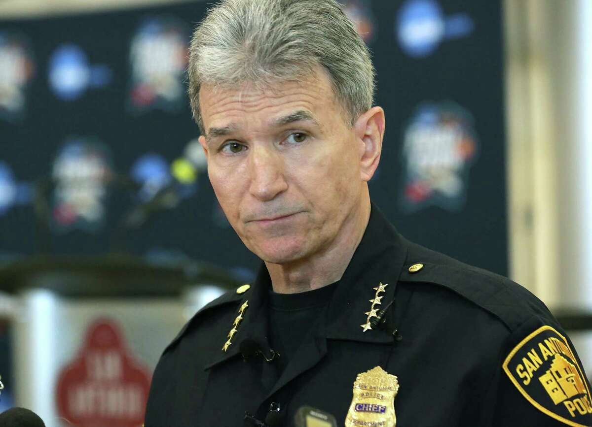 The lawsuit stems from a Dec. 23, 2017, incident involving 12 undocumented immigrants found in a tractor-trailer in the 1600 block of Splashtown Drive. The lawsuit alleges the immigrants were later released by San Antonio Police Chief William McManus, shown in a March 2018 photo.