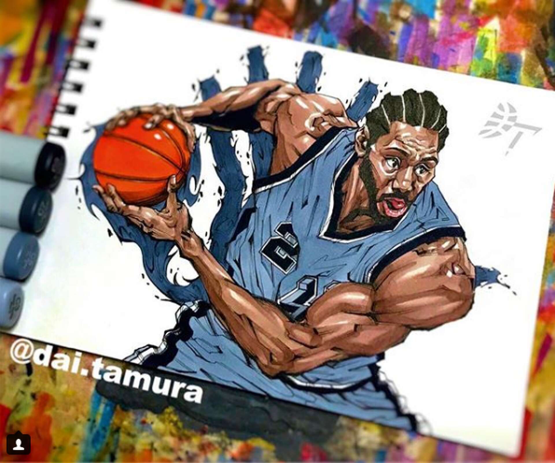 Check out these insane drawings of NBA players, image size:1920x1602