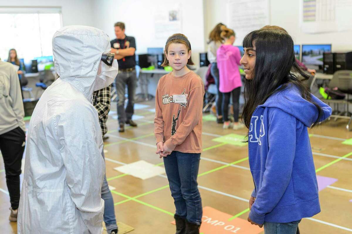 Courtesy Vincent Giordano for HVCC On Saturday, hundreds of Capital Region students in grades four through eight participated in the annual Girls in STEM event at Hudson Valley Community College?s TEC-SMART campus in Malta. The event featured workshops designed to illustrate the fun side of science and technology. Girls in STEM is a collaboration between AT&T, Hudson Valley Community College, Saratoga County Prosperity Partnership, the Center for Economic Growth and other partners.