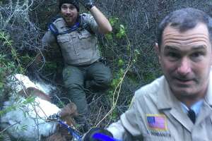 Lucky lost dog rescued by Marin police, rangers, firefighters