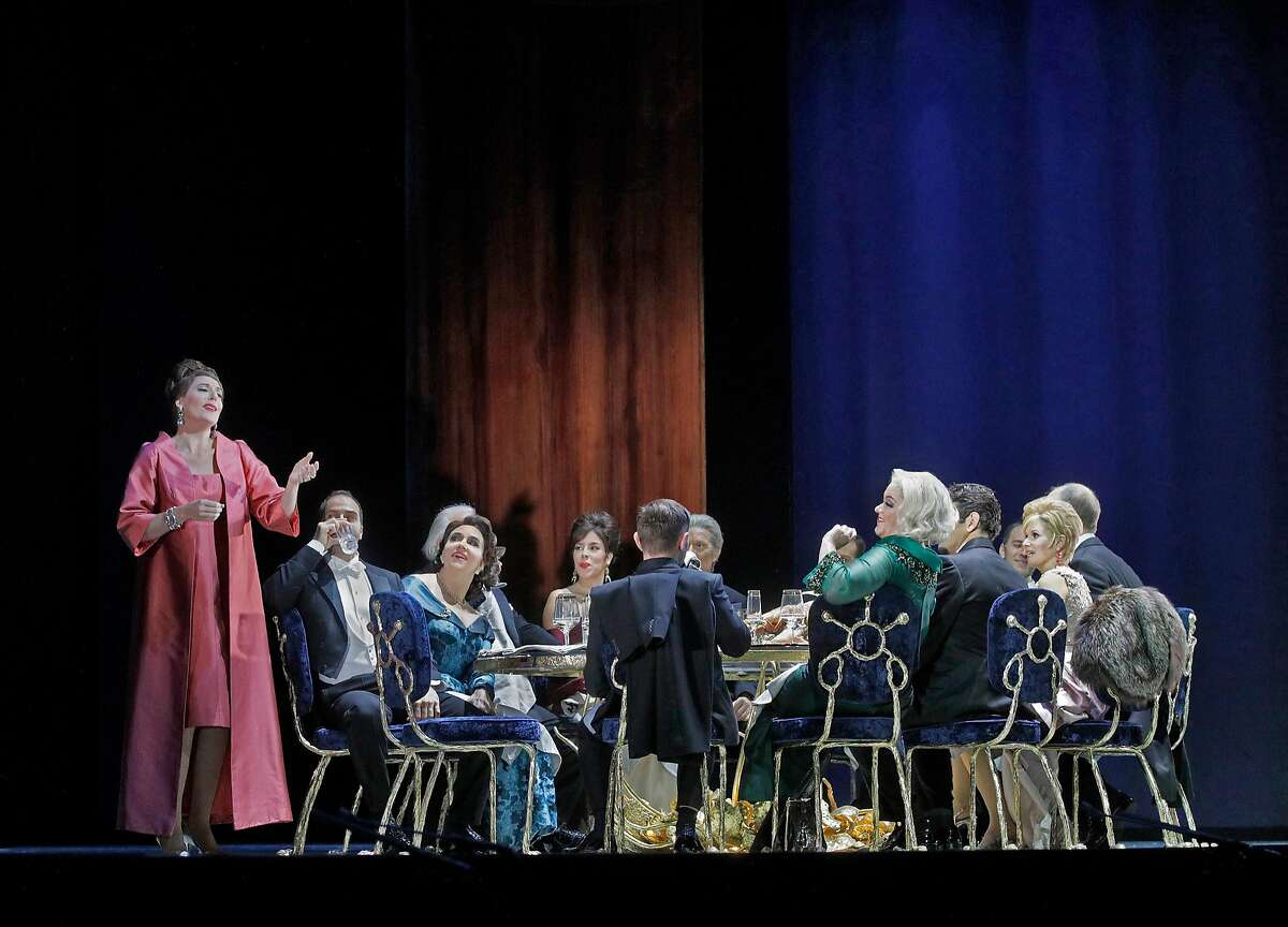 Amanda Echalaz (l.) and the cast of Thomas Ad�s' "The Exterminating Angel" at the Metropolitan Opera