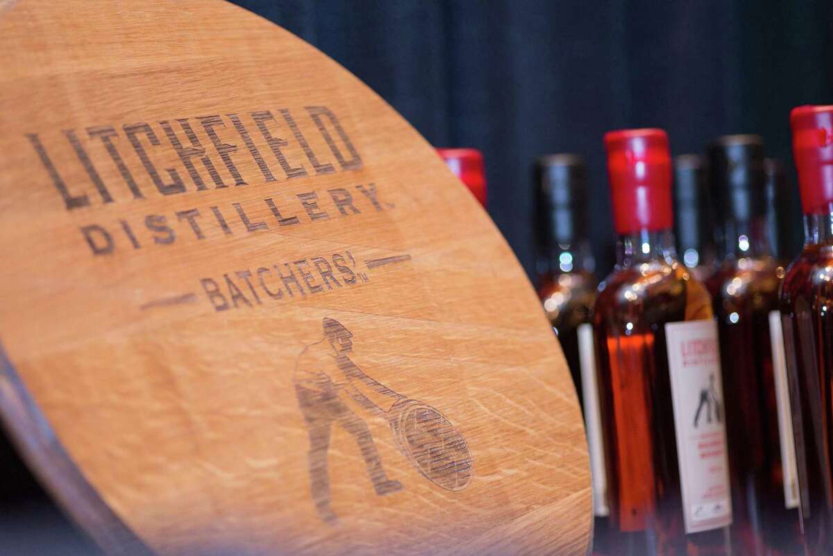 A sign for Litchfield Distillery at Whiskey Union.