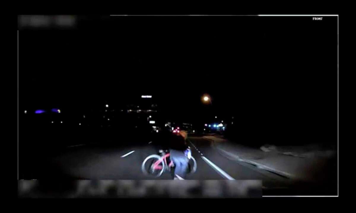 The video released by the Tempe Police Department shows Elaine Herzberg just moments before she was struck and killed by a self-driving Uber SUV.
