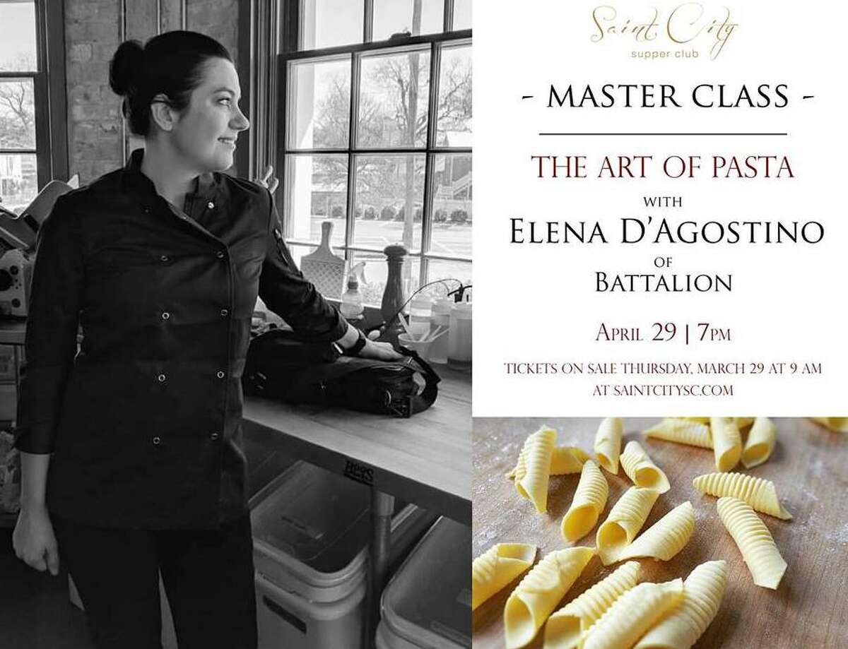 The Saint City Supper Club is conducting a master class in conjunction with the Estate Coffee Co. that will feature Battalion pasta chef Elena D'Agostino. Tickets to the April 29 event will go on sale at 9 a.m. March 29 at saintcity.com.