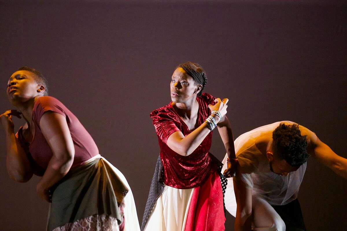 Dimensions Dance Theater will perform Andrea Vonny Lee�s �Ain�t No Turning Back,� inspired by Harriet Tubman and featuring Dorcas Mba, Latanya d. Tigner and Justin Sharlman. Photo: Edward Miller