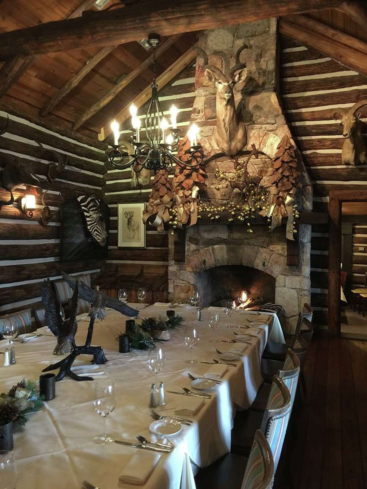 One of the main dining rooms at Rainbow Lodge.