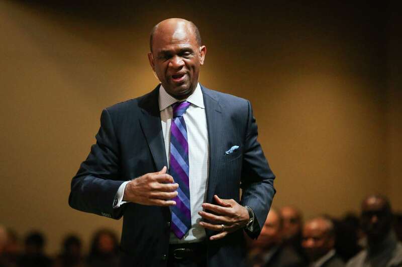 In this file photo, Kirbyjon Caldwell, senior pastor of Windsor Village United Methodist Church, speaks during the Martin Luther King, Jr. Day celebration on Monday, Jan. 15, 2018, at The Woodlands United Methodist Church.