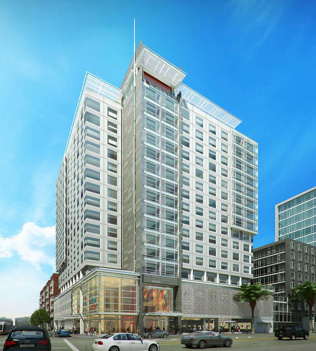 The 250-room, 17 story hotel will include a streetside caf�, and� rooftop lounge and garden.