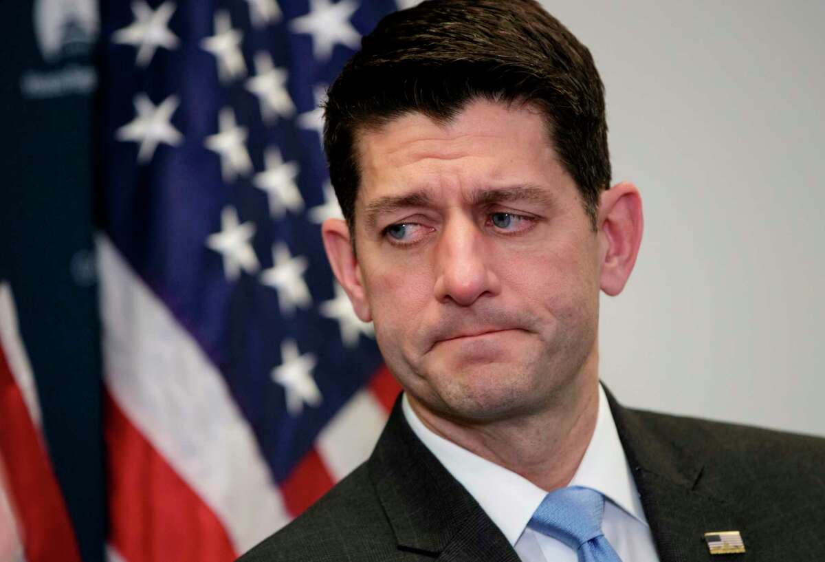 FILE - In this March 20,2018, file photo, House Speaker Paul Ryan of Wis., pauses as he speaks to reporters on Capitol Hill in Washington. Ryans political future as House speaker has been such a topic of speculation that even the simple question of whether he will seek re-election to his Wisconsin seat remains secret. (AP Photo/J. Scott Applewhite, File)