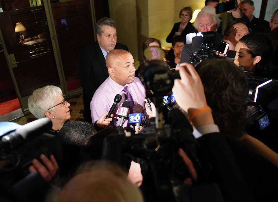 Speaker Carl Heastie holds a budget press briefing on Friday, March 30, 2018, at the Capitol in Albany, N.Y.  (Will Waldron/Times Union) Photo: Will Waldron, Albany Times Union