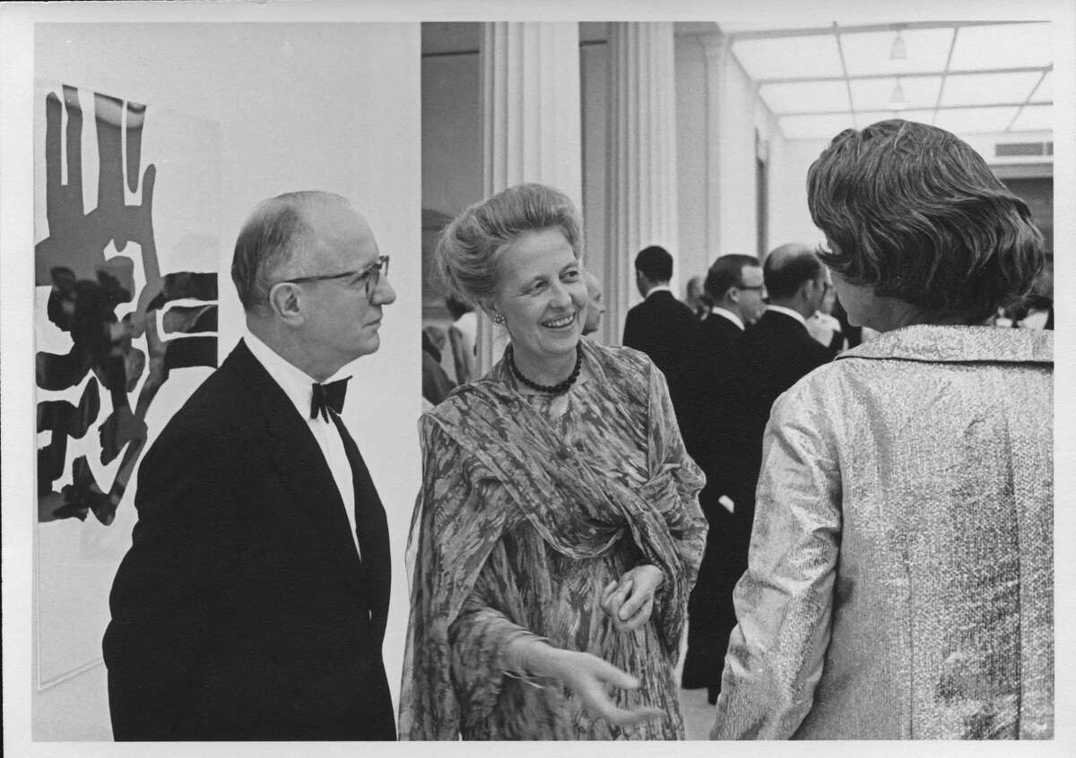 Dominique and John de Menil, November 6, 1968, at the opening of A Young Teaching Collection (November 7, 1968-January 12, 1969), the Museum of Fine Arts, Houston.