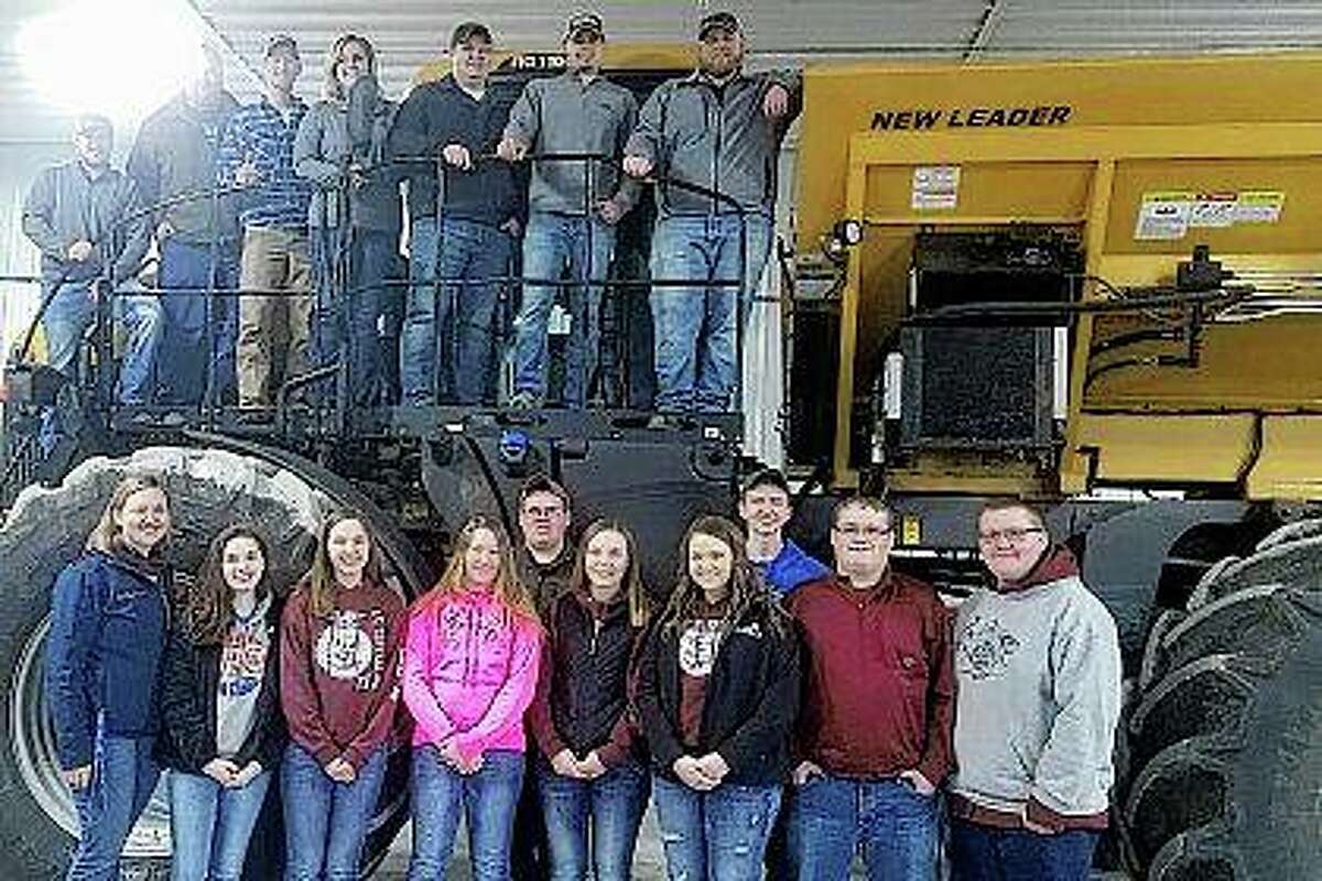 FFA students from A-C Central schools stop for a photograph at Helena in Meredosia.