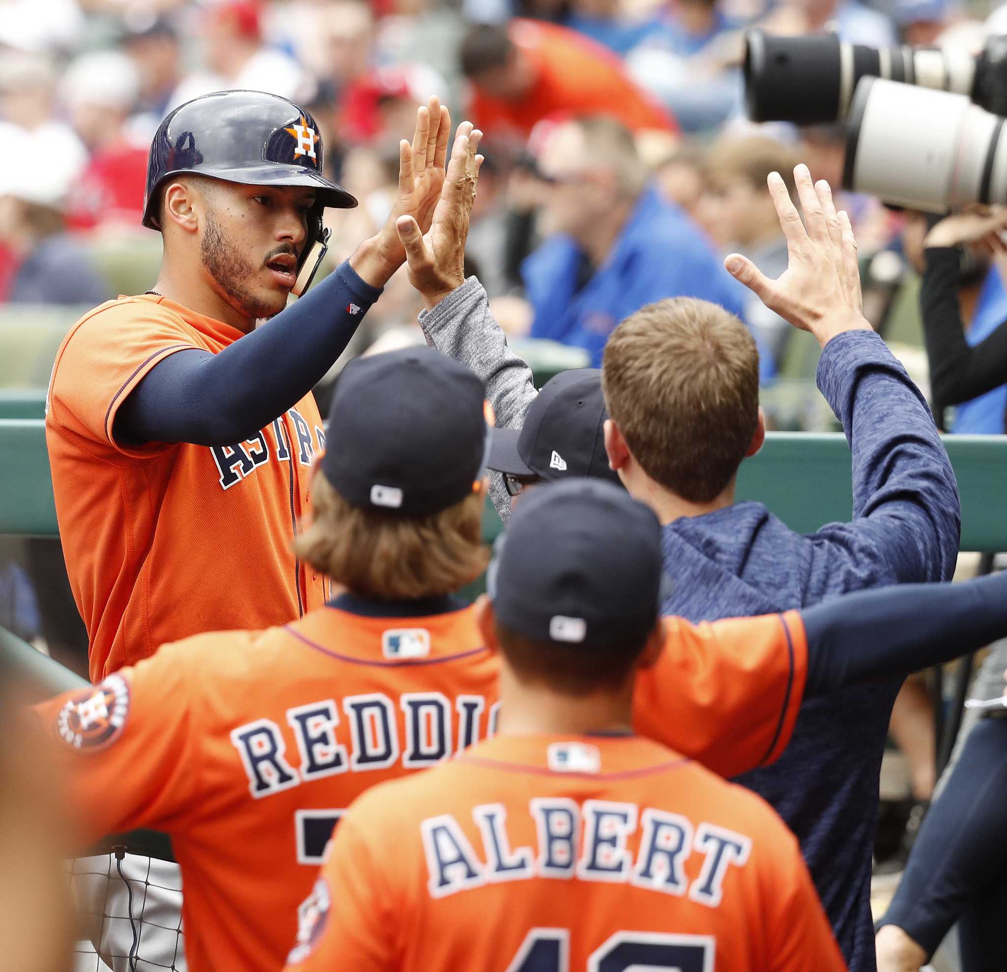 City of Houston on X: 🧢 WEAR YOUR ASTROS GEAR 👕 Let's cheer the @astros  on as they #TakeItBack!!! ⚾️ #astros #rally #PostSeasonBaseball  #joshreddick #chrisdevenski #baseball #orbit / X