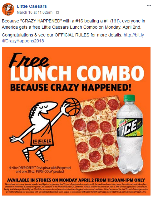 Little Caesars Is Giving Away Free Pizza For Lunch Today