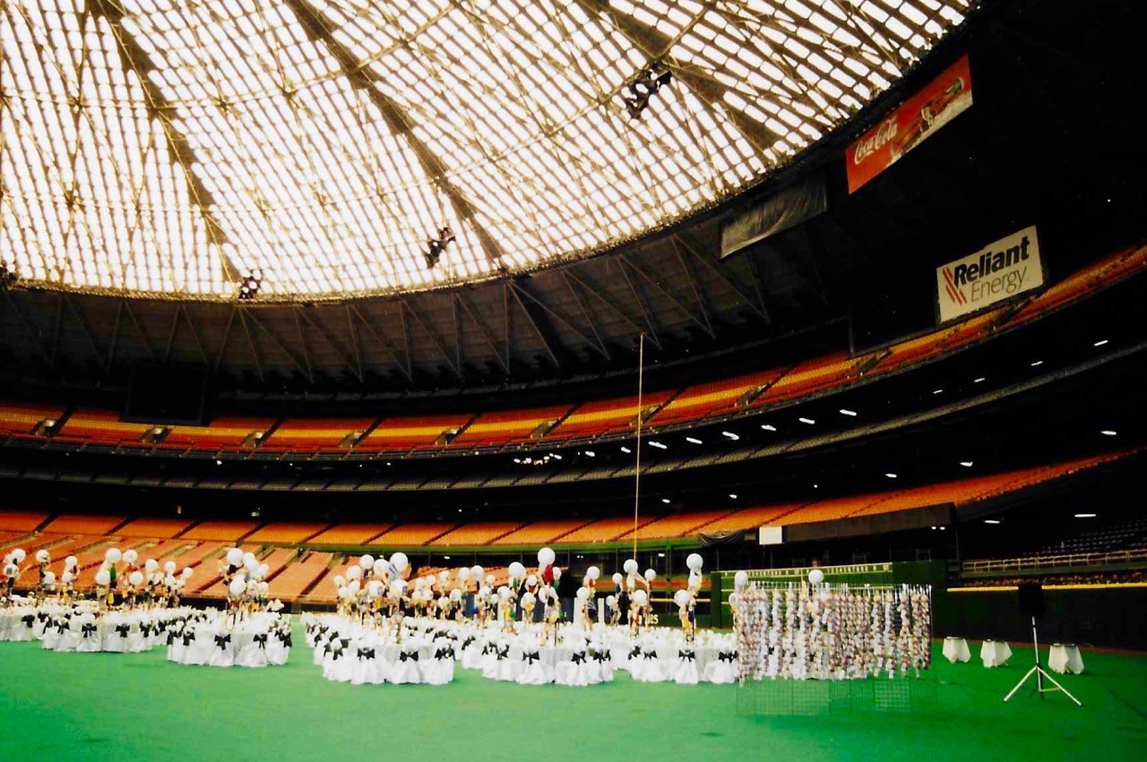 Astrodome Conservancy on X: Vice President Bush throws out the first pitch  at the Houston Astros game in the Astrodome as pitcher Nolan Ryan looks on.   / X