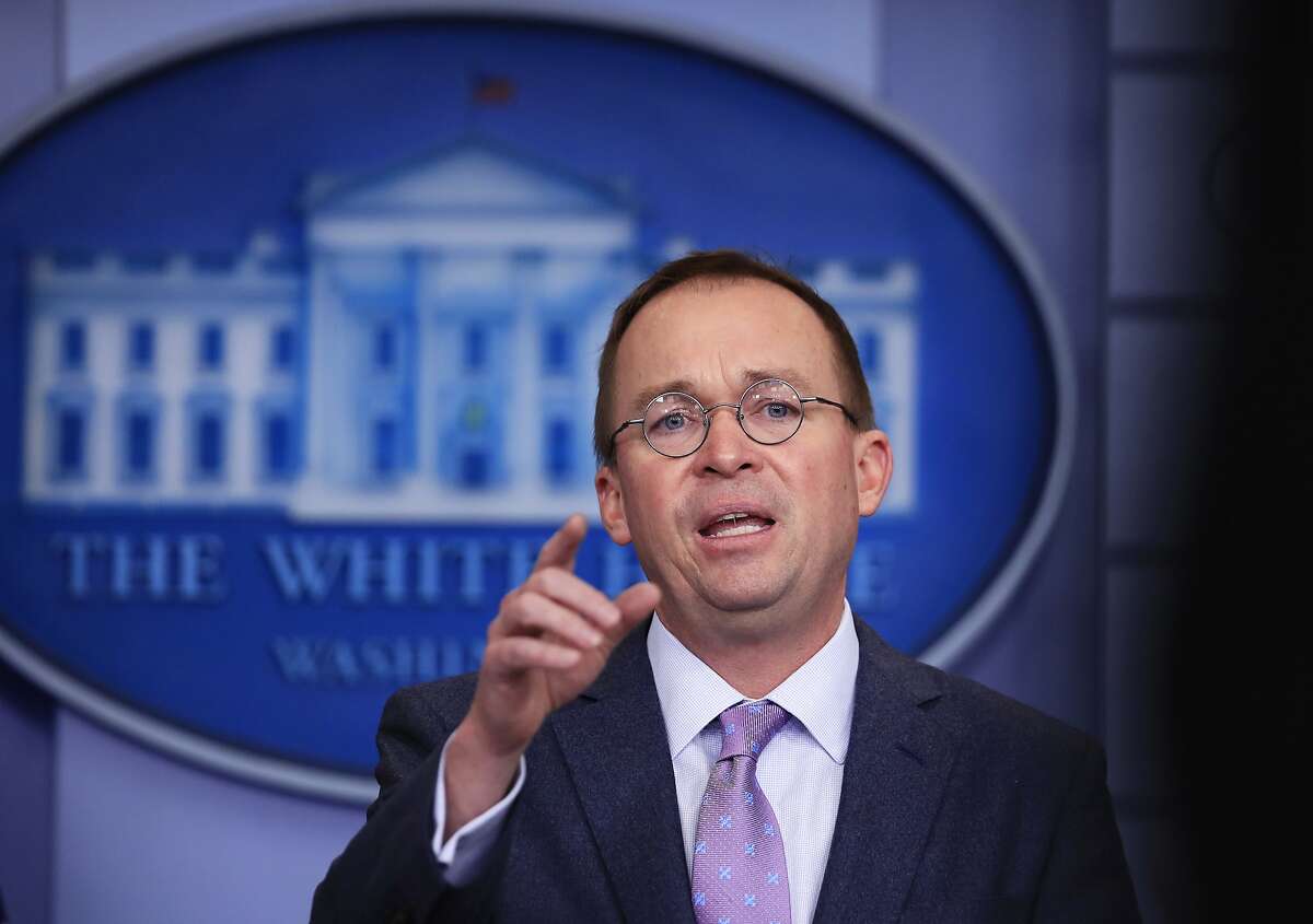 Office of Management and Budget Director Mick Mulvaney talks to reporters in the Brady press briefing room at the White House in Washington, Thursday, March 22, 2018. (AP Photo/Manuel Balce Ceneta)