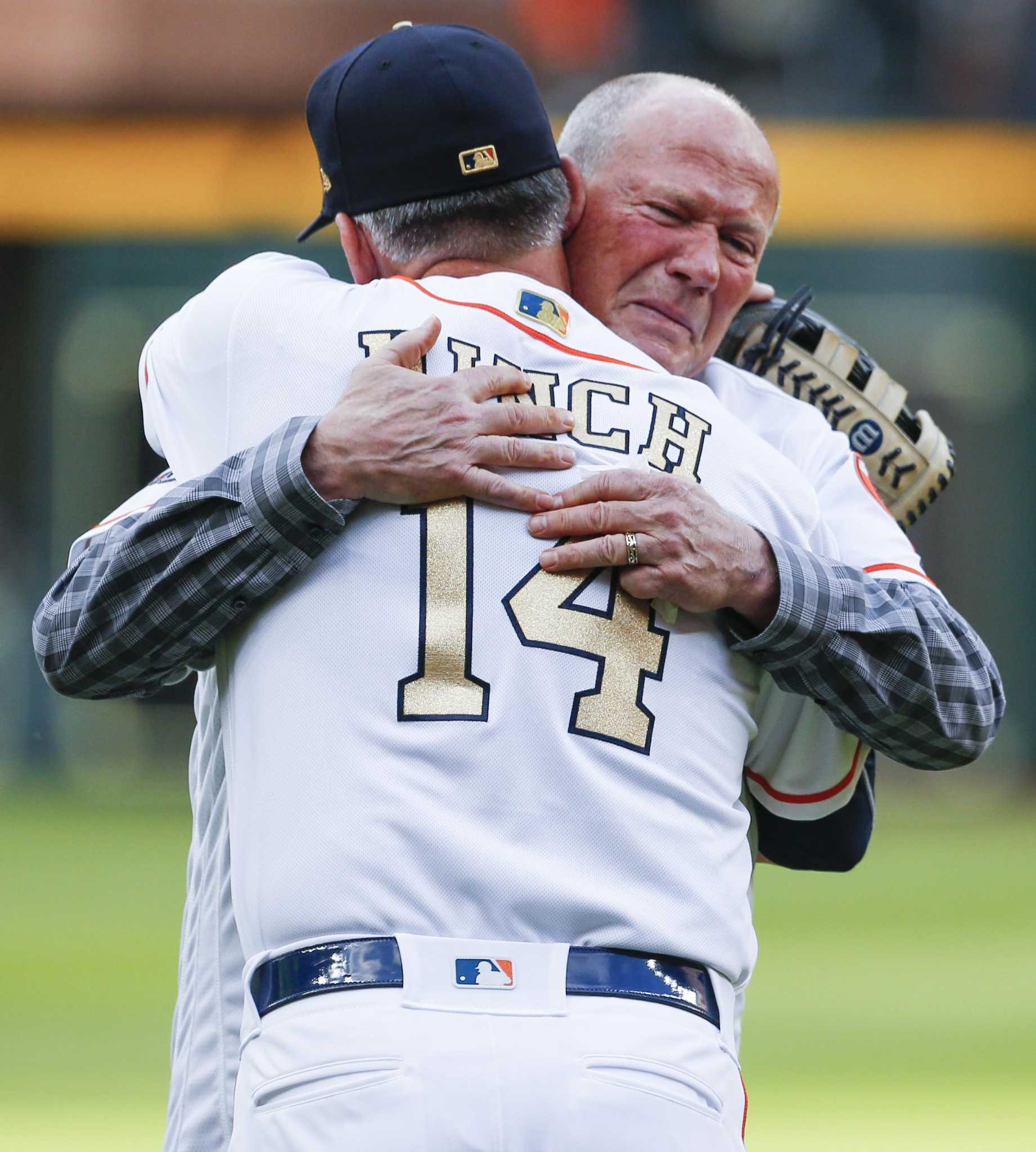 August 1, 2017: Houston Astros first base coach Rich Dauer (48) during a  Major League Baseball game between the Houston Astros and the Tampa Bay  Rays at Minute Maid Park in Houston