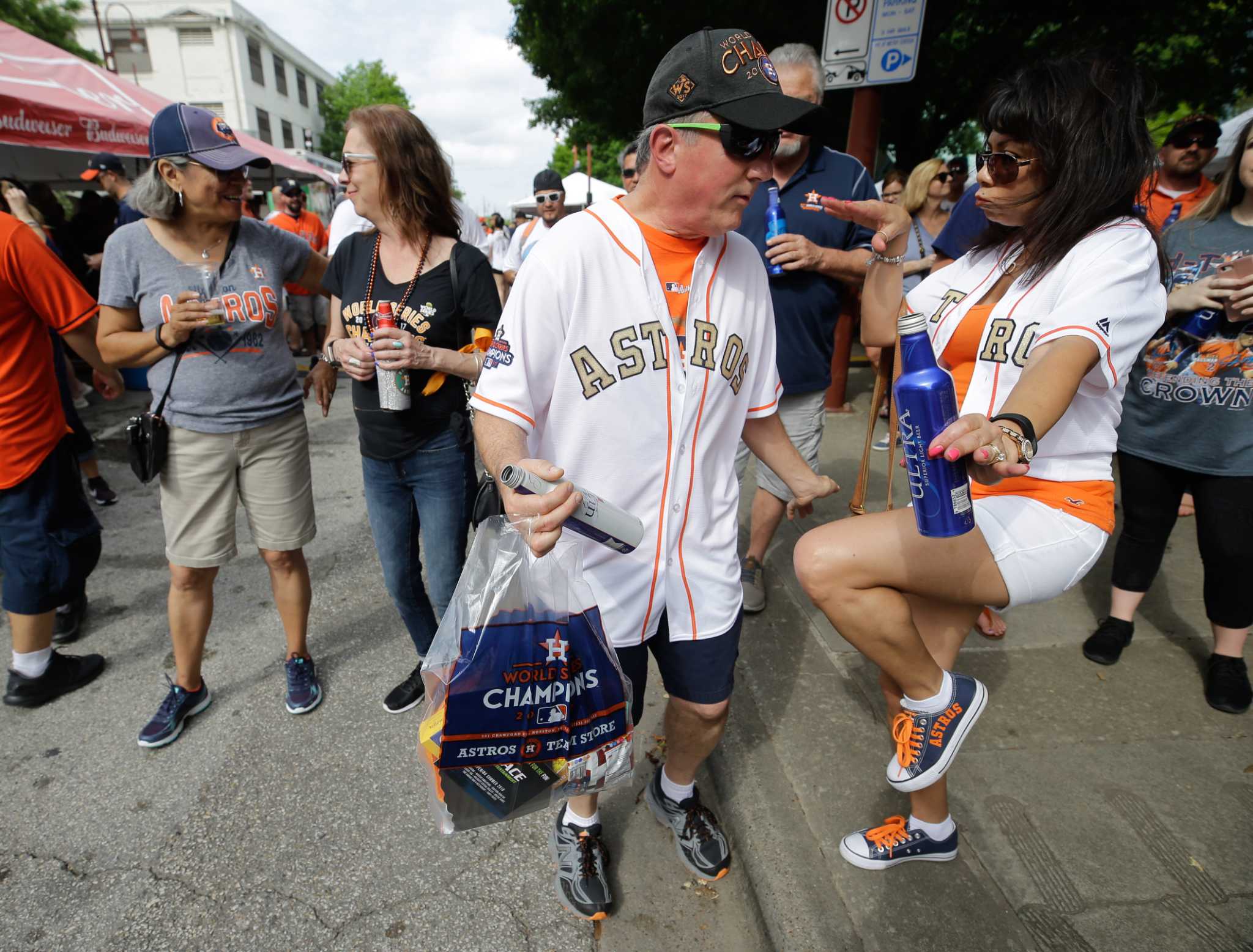 An Astros fan wearing a sequined baseball cowboy hat is seen before News  Photo - Getty Images