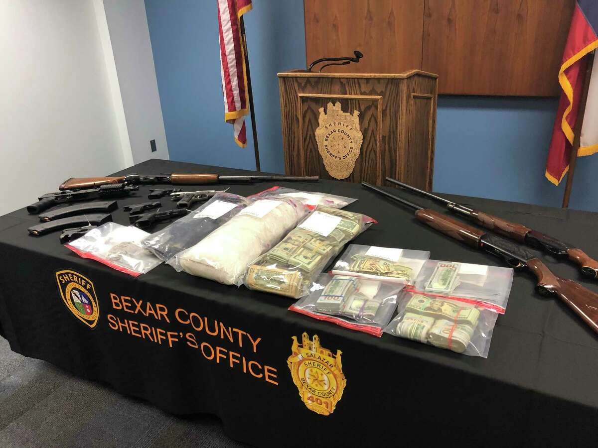 Bexar County sheriff deputies seized guns, drugs and cash in a search warrant on April 2, 2018.