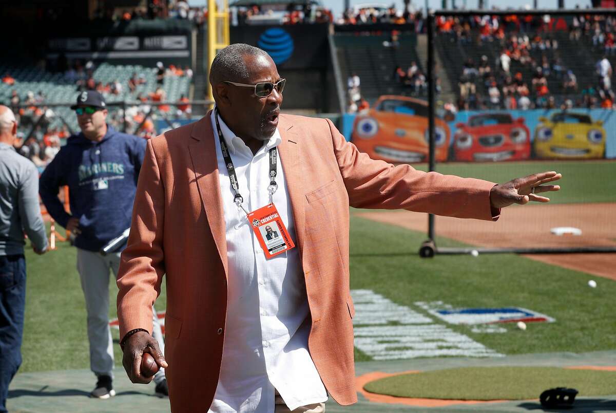 Former giants' manager Dusty Baker during the home opener for the San Francisco Giants as they prepare to take on the Seattle Mariners at AT&T Park in San Francisco on Tues. April. 3, 2018.