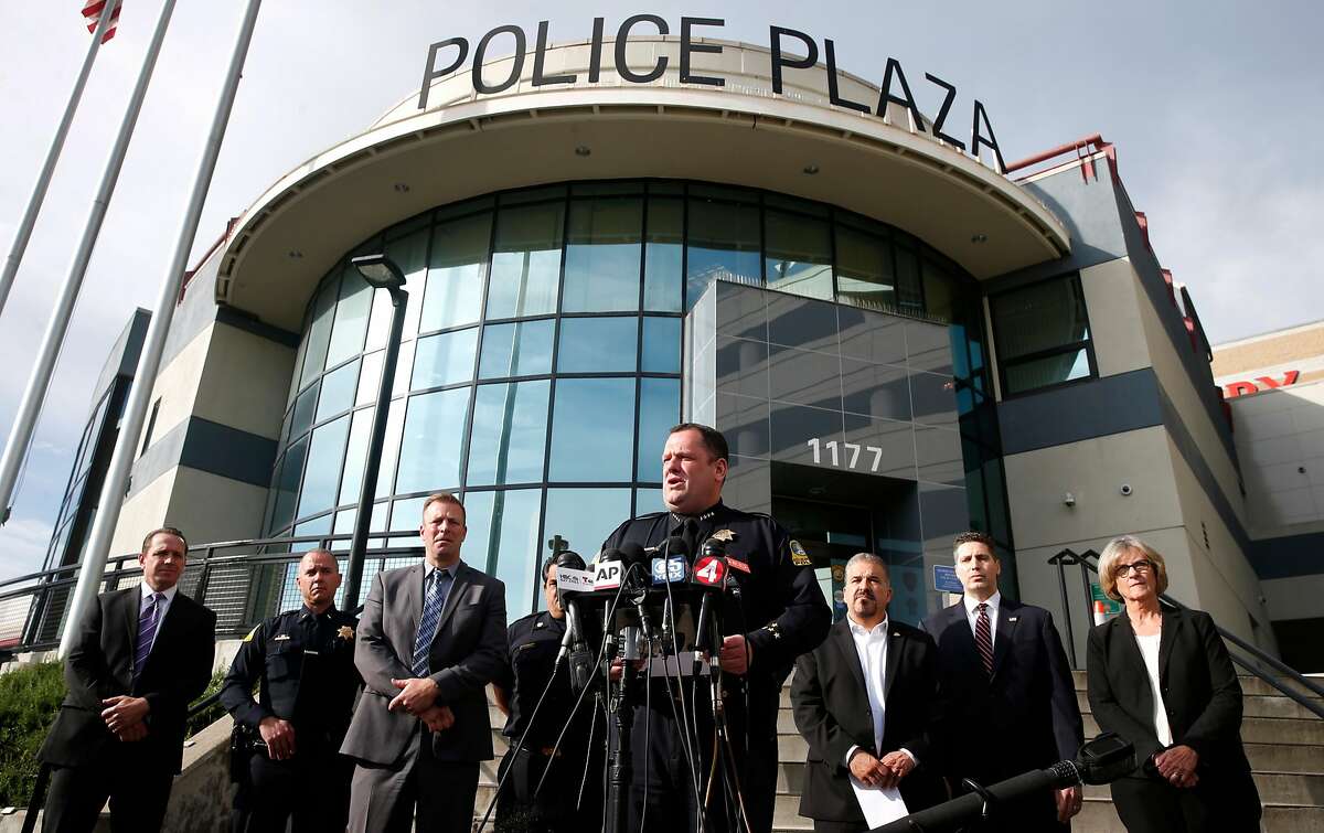 San Bruno Police Chief Ed Barberini briefs reporters on Monday�s shooting at YouTube offices during a news conference at police headquarters in San Bruno, Calif. on Wednesday, April 4, 2018. On Tuesday, disgruntled video maker Nasim Aghdam shot and wounded three YouTube employees before turning the gun on herself.