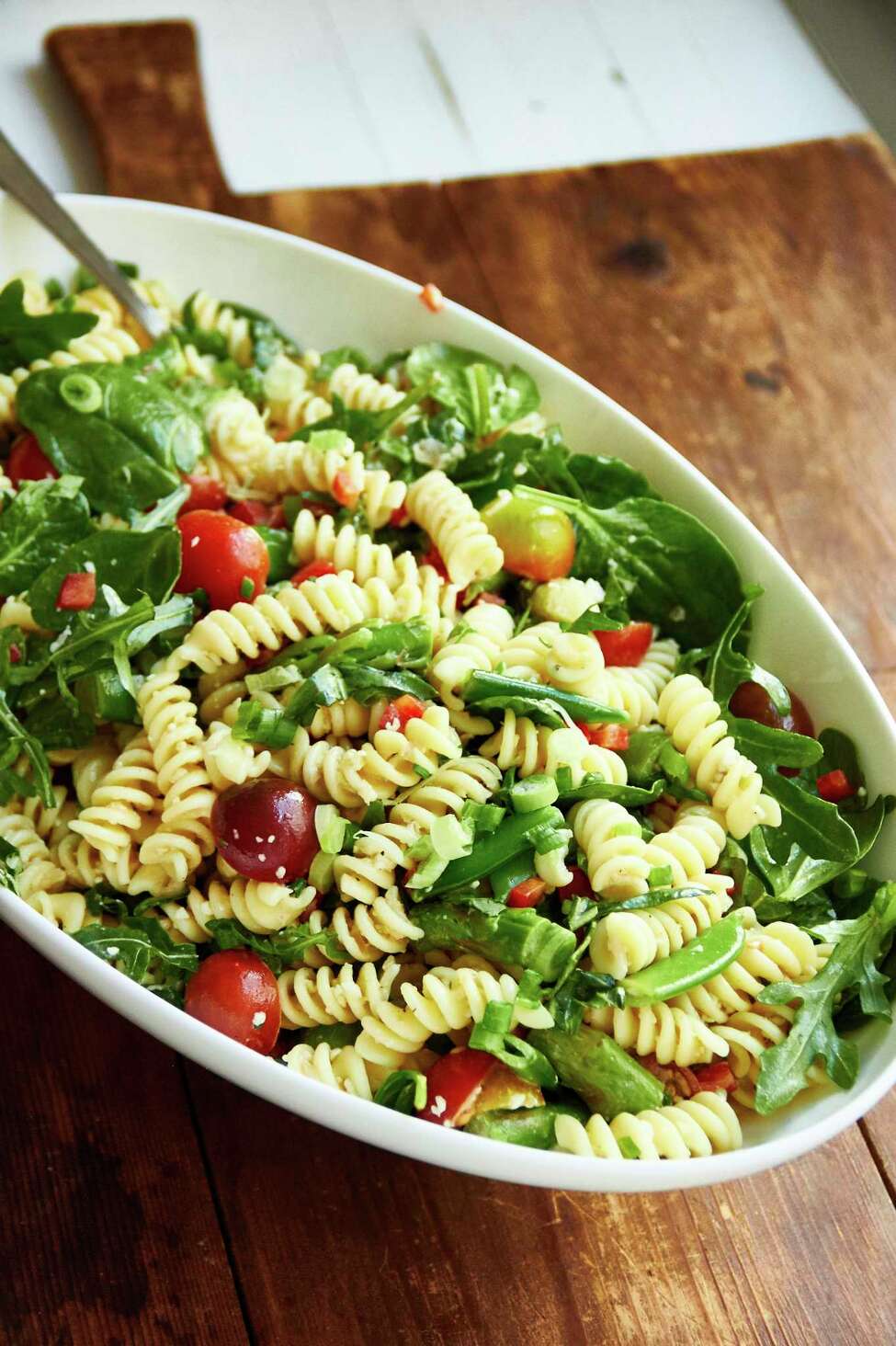 Spring greens brighten pasta salad recipe