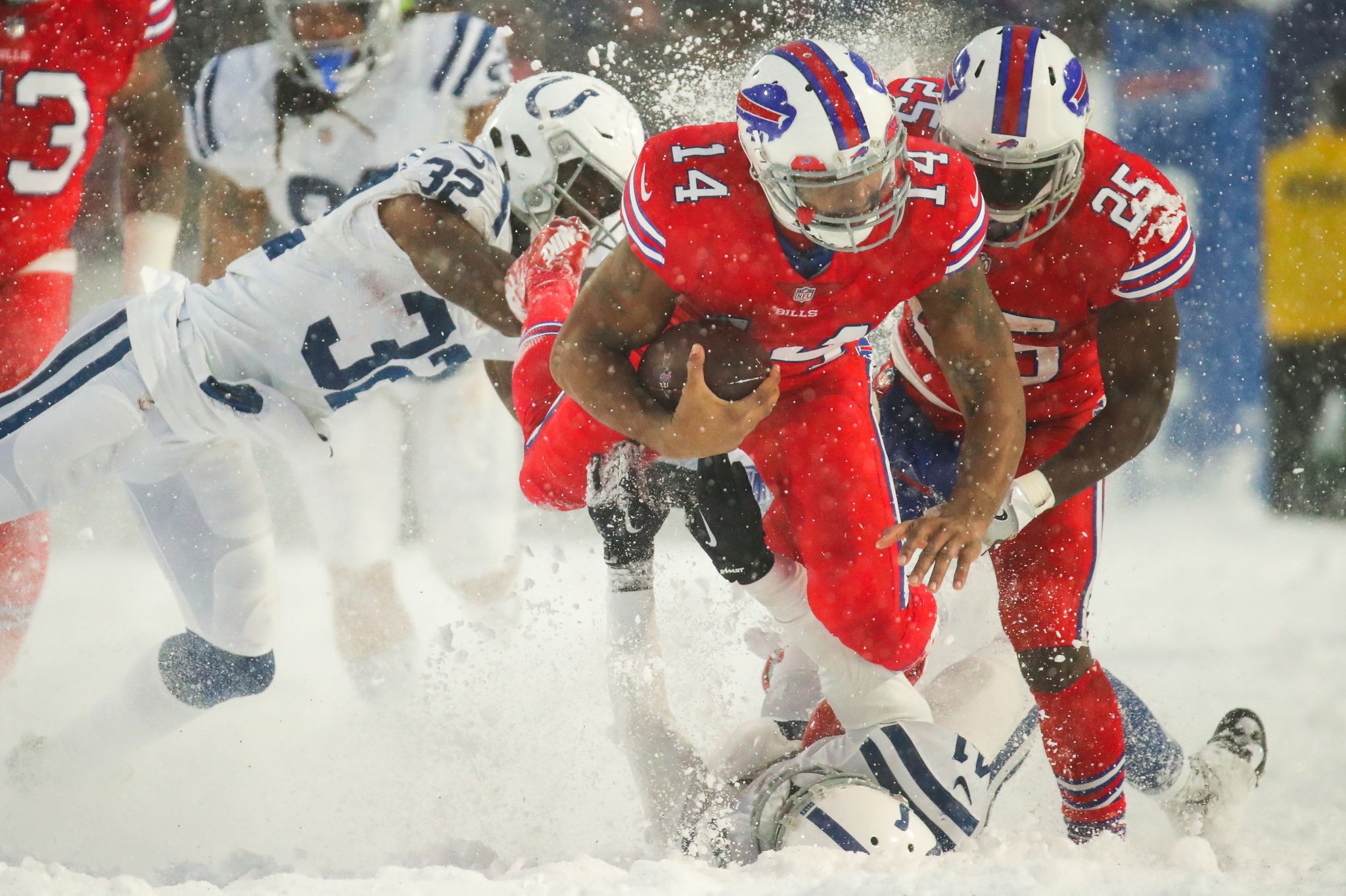 Quarterback Joe Webb of the Minnesota Vikings runs the ball against