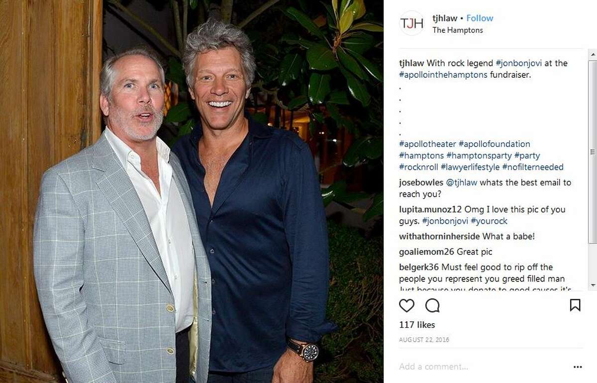 Thomas J. Henry (and family) frequently hangs with celebrities and his law firm is sponsoring the upcoming Celebrity Fan Fest. Keep clicking to see the big names that have been spotted at the attorneys previous events. Seen here in a photo from his Instagram page, Henry poses with singer Jon Bon Jovi.