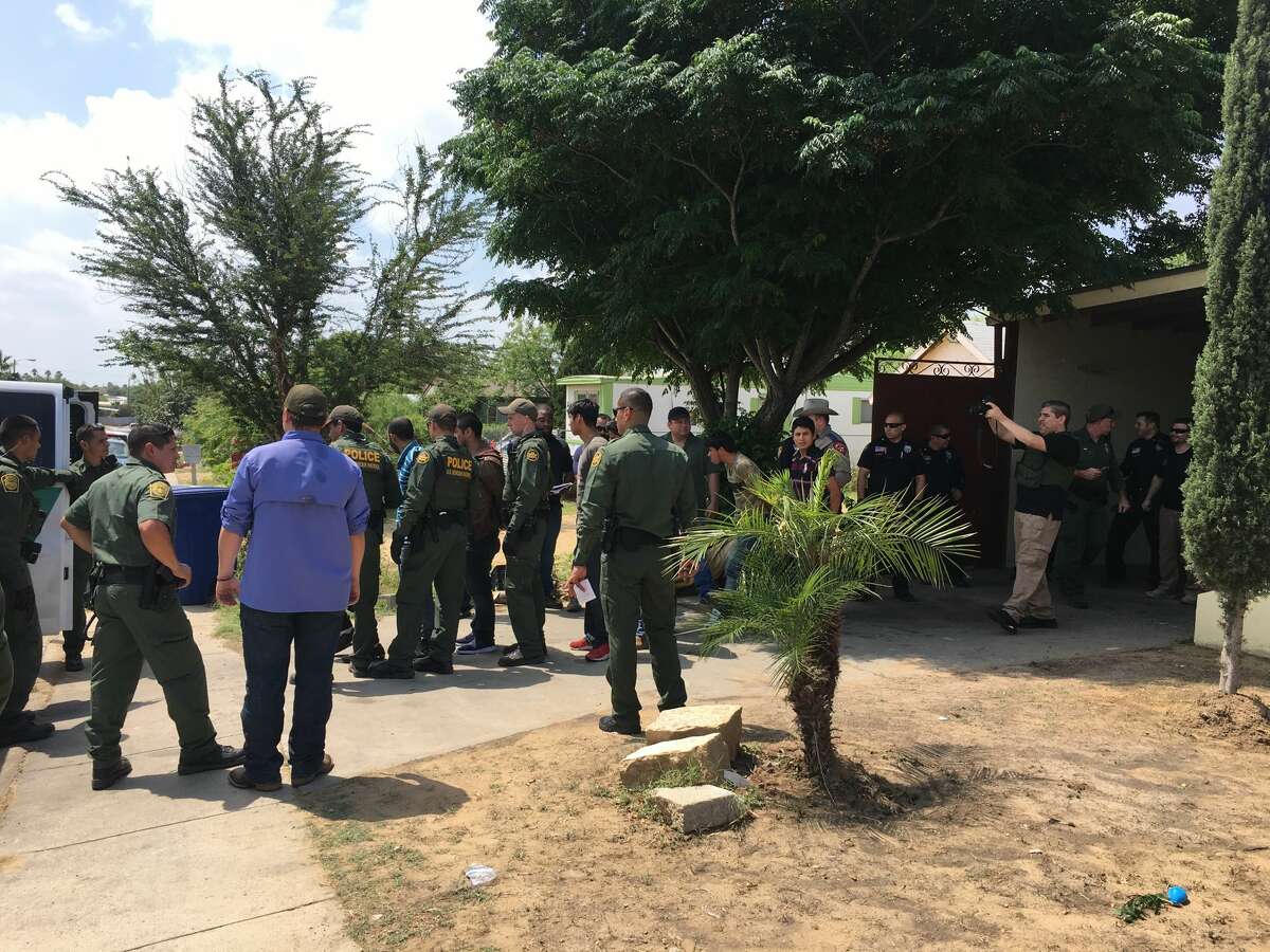Laredo police found a stash house in the 4500 block of Corrada Avenue Friday morning with 69 undocumented immigrants inside.