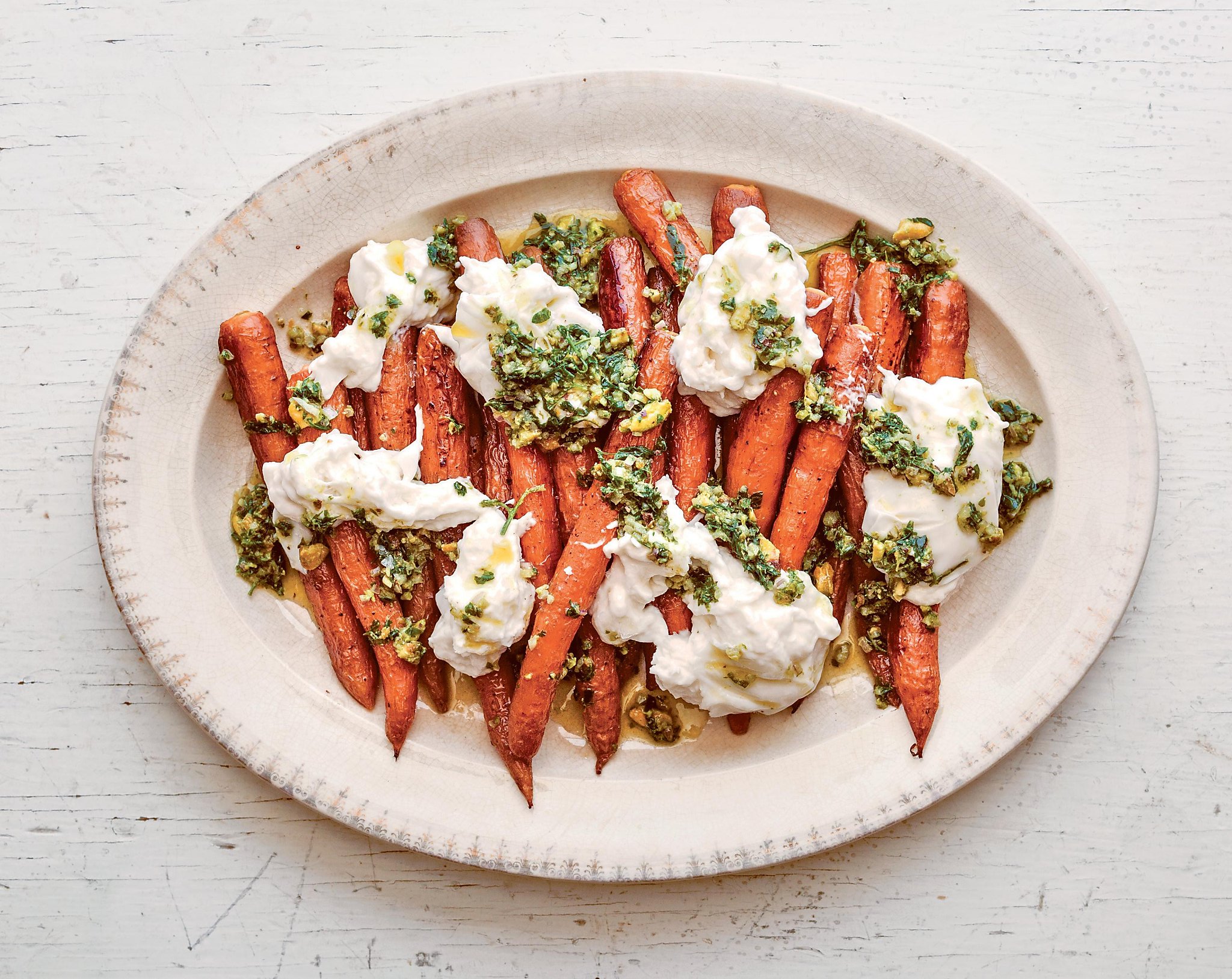 Recipe: Roasted Carrots With Burrata and Salsa Rustica