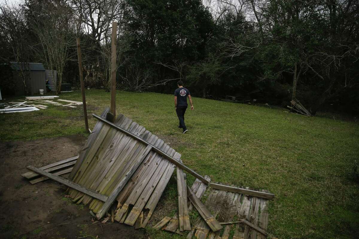 “I don’t think it will affect flooding at all,” said Jon Arledge, managing partner for Westover and a longtime Houston-area developer. Above, a resident surveys flood damage caused by Hurricane Harvey. 
