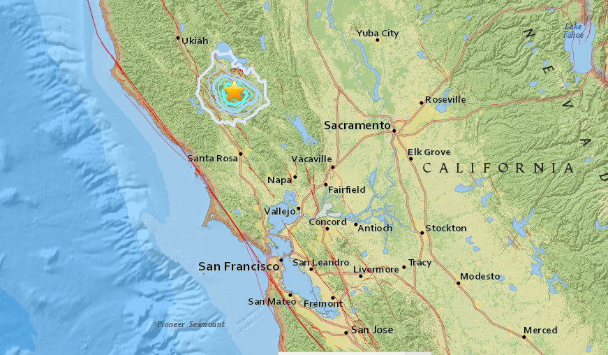 Magnitude 3.5 earthquake strikes north of Santa Rosa overnight