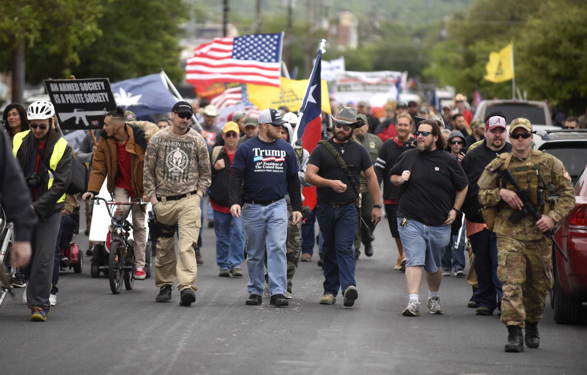 Gun-rights Activists March Through Olmos Park To Protest Police Chief