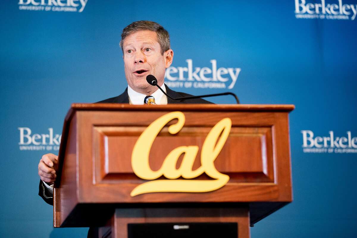Jim Knowlton, incoming UC Berkeley athletic director, speaks during a press conference on Monday, April 9, 2018, in Berkeley, Calif.