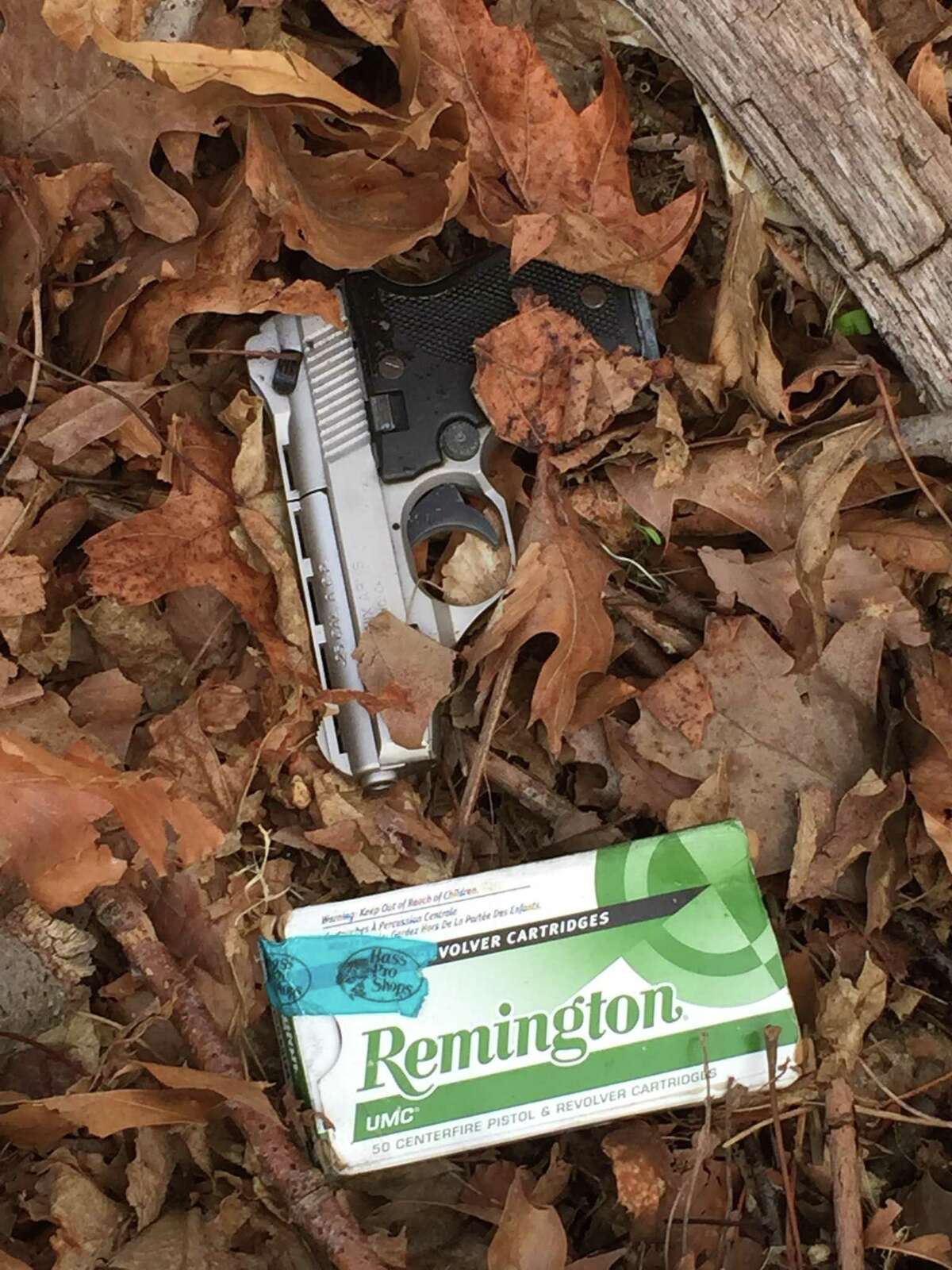 Stamford police find loaded gun in woods