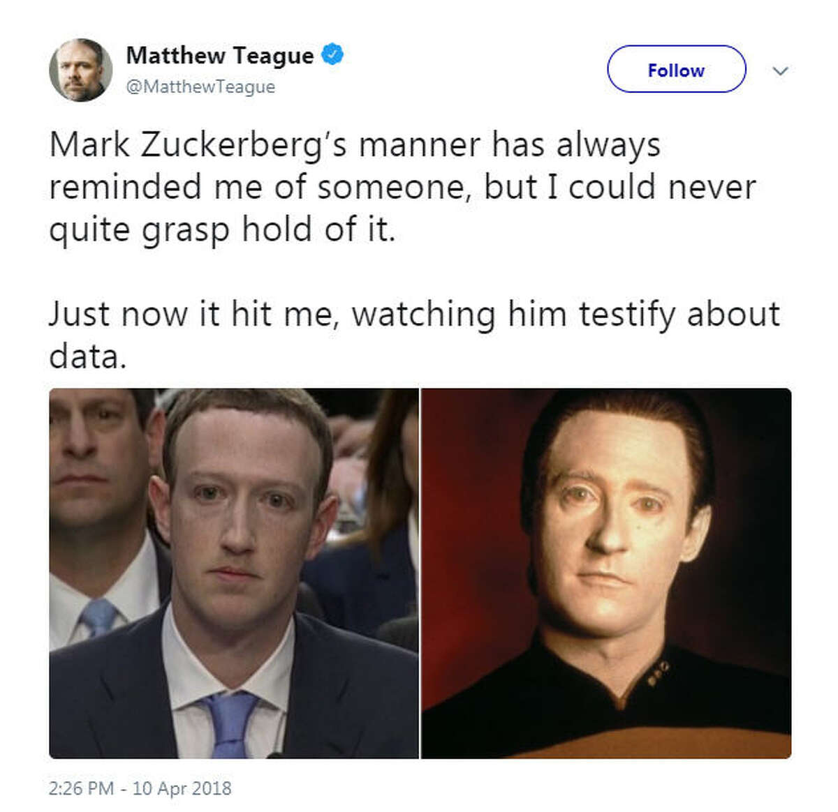 Social media reacts to Zuckerberg's Senate testimony with memes, robot