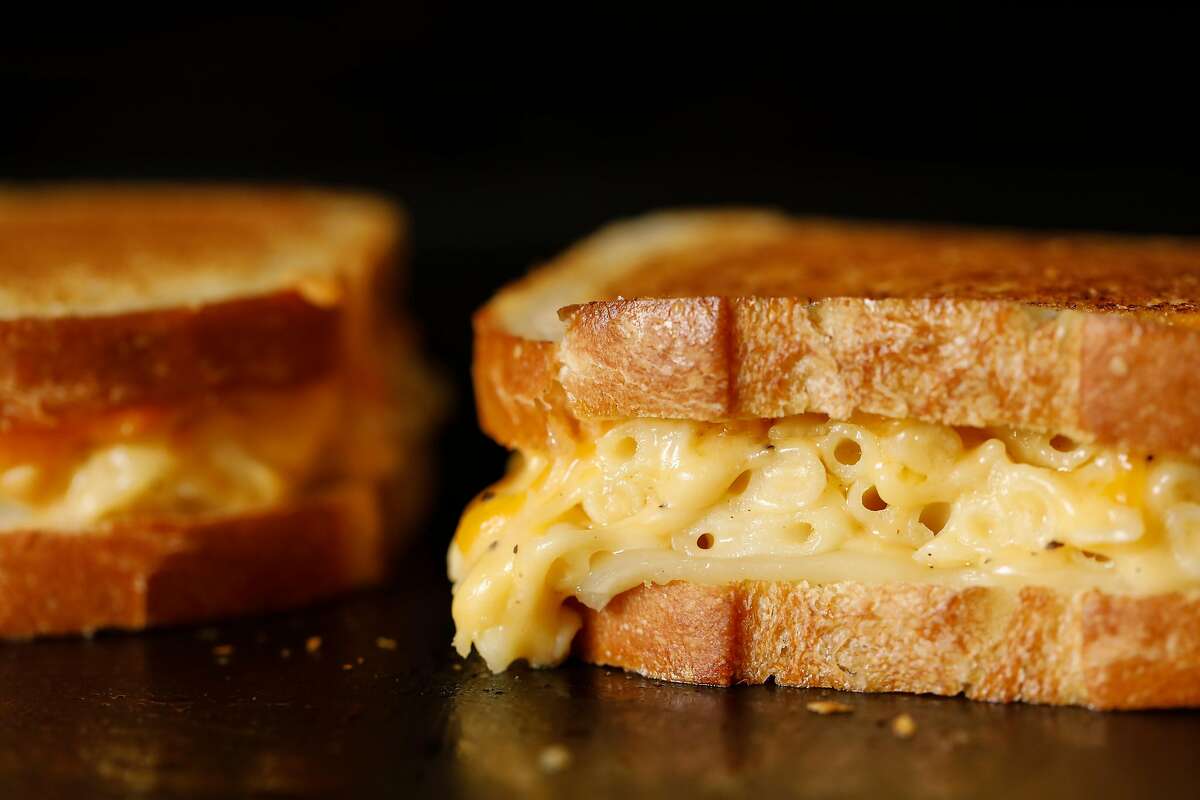 Mac and Cheese Grilled Cheese, an American Grilled Cheese Kitchen recipe, is seen on Wednesday, April 4, 2018 in San Francisco, Calif.