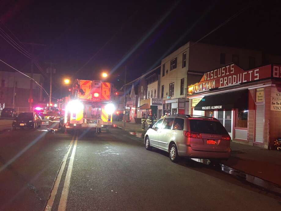 A fire broke out on Albany Street Tuesday evening in Schenectady. (Wendy Liberatore/Times Union) Photo: Wendy Liberatore/Times Union