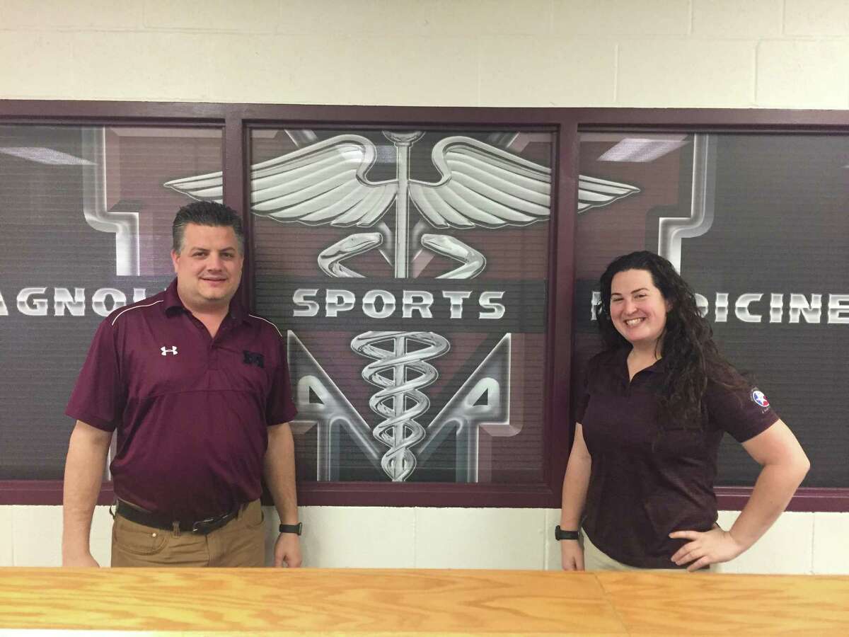Magnolia High School athletic trainers Mike Overman and Danielle Keyes are dedicated to providing top-notch care for their student-athletes.