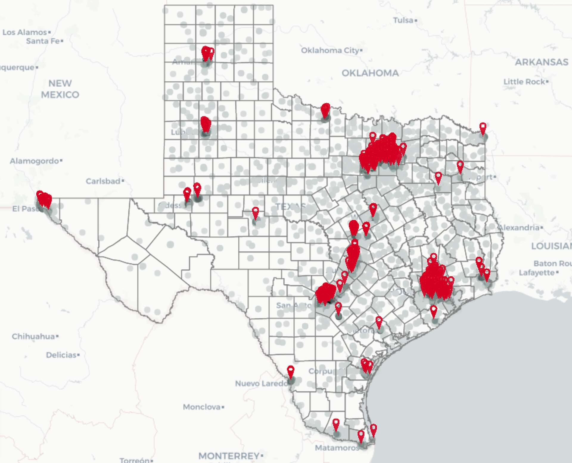 Map shows suspected human trafficking fronts operating near Houston schools