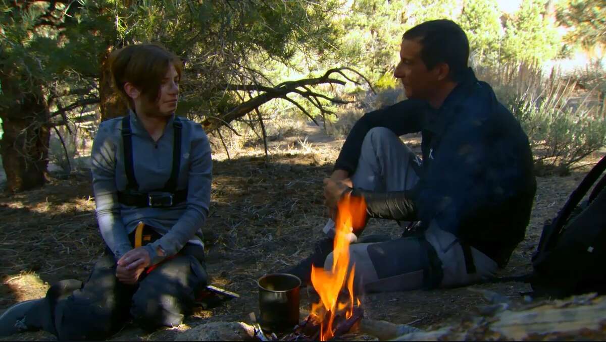 Guilderland teen Beth Irwin with Bear Grylls on "Bear Grylls: Face the Wild" (screen grab from facebook.com/FaceTheWild)