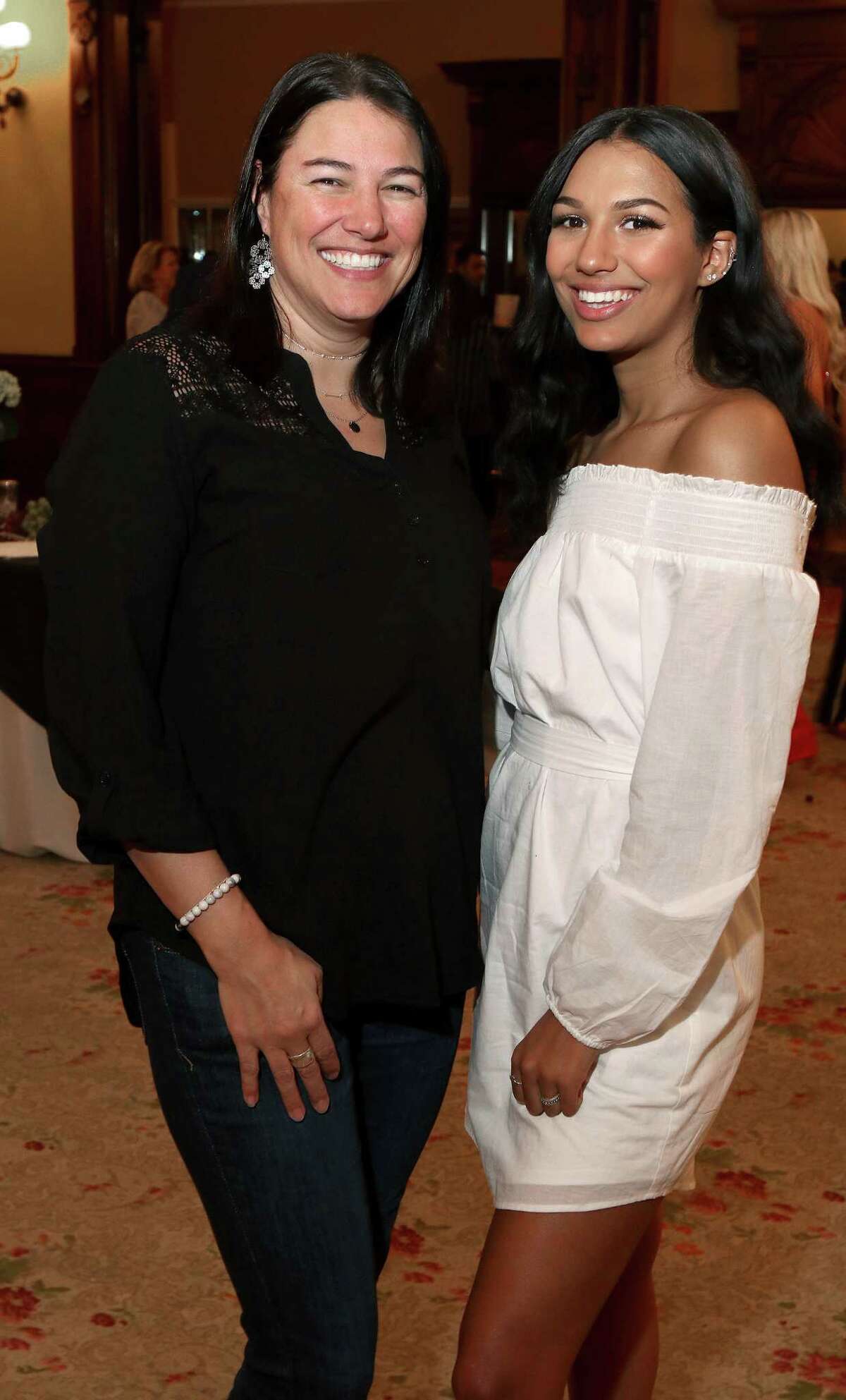 Saratoga Springs, NY - April 6, 2018 - (Photo by Joe Putrock/Special to the Times Union) - Christina Primero(left) and her daughter Schuyler Turmon(right) during the Alexis Aida Industrial Romance Fashion Show at the Canfield Casiono in Saratoga Springs with partial proceeds to benefit the Juvenile Diabetes Research Foundation.