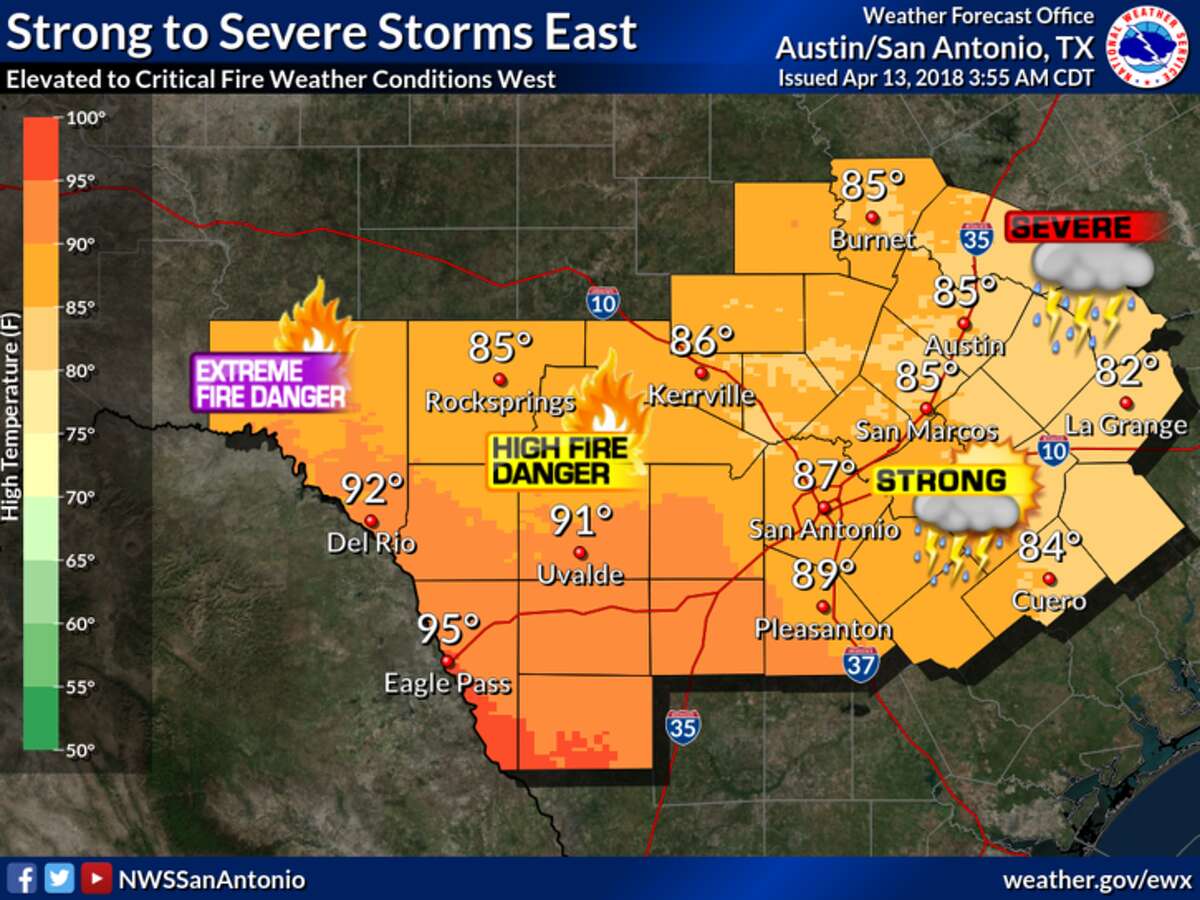 NWS Bexar County to face 'fire weather watch,' possibility of 2inch hail