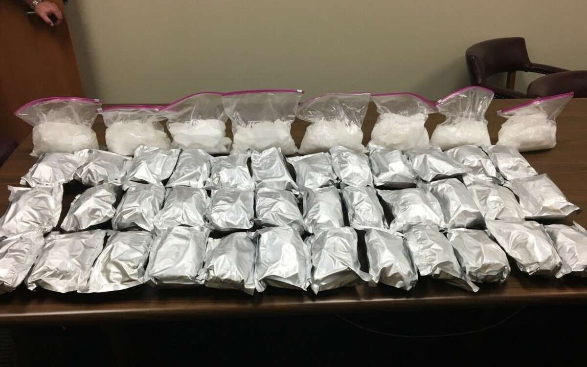 Two men were charged with manufacture/delivery of a controlled substance after they allegedly tried to sell almost 60 pounds of methamphetamine to undercover officers in Katy on April 11, 2018.