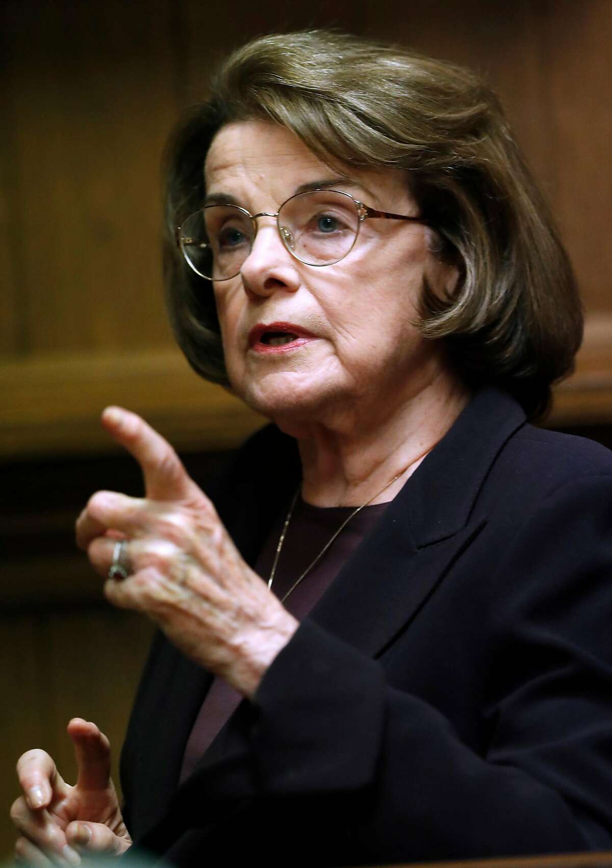 United States' Senator Dianne Feinstein, seen here in an April 2018 picture, has decided not to seek to retain her position as the top Democrat on the Senate Judiciary Committee.