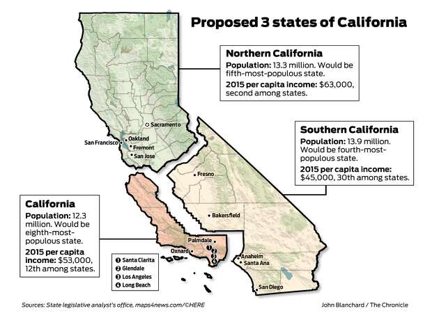 Splitting up California would be different. That's the only sure thing