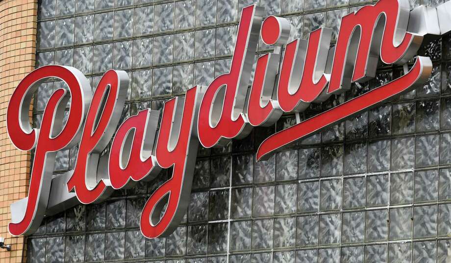 Exterior sign hangs outside the Playdium Bowling Center on Friday, April 13, 2018, in Albany N.Y. Contents from the storied bowling alley are being auctioned on Saturday morning.  (Will Waldron/Times Union) Photo: Will Waldron