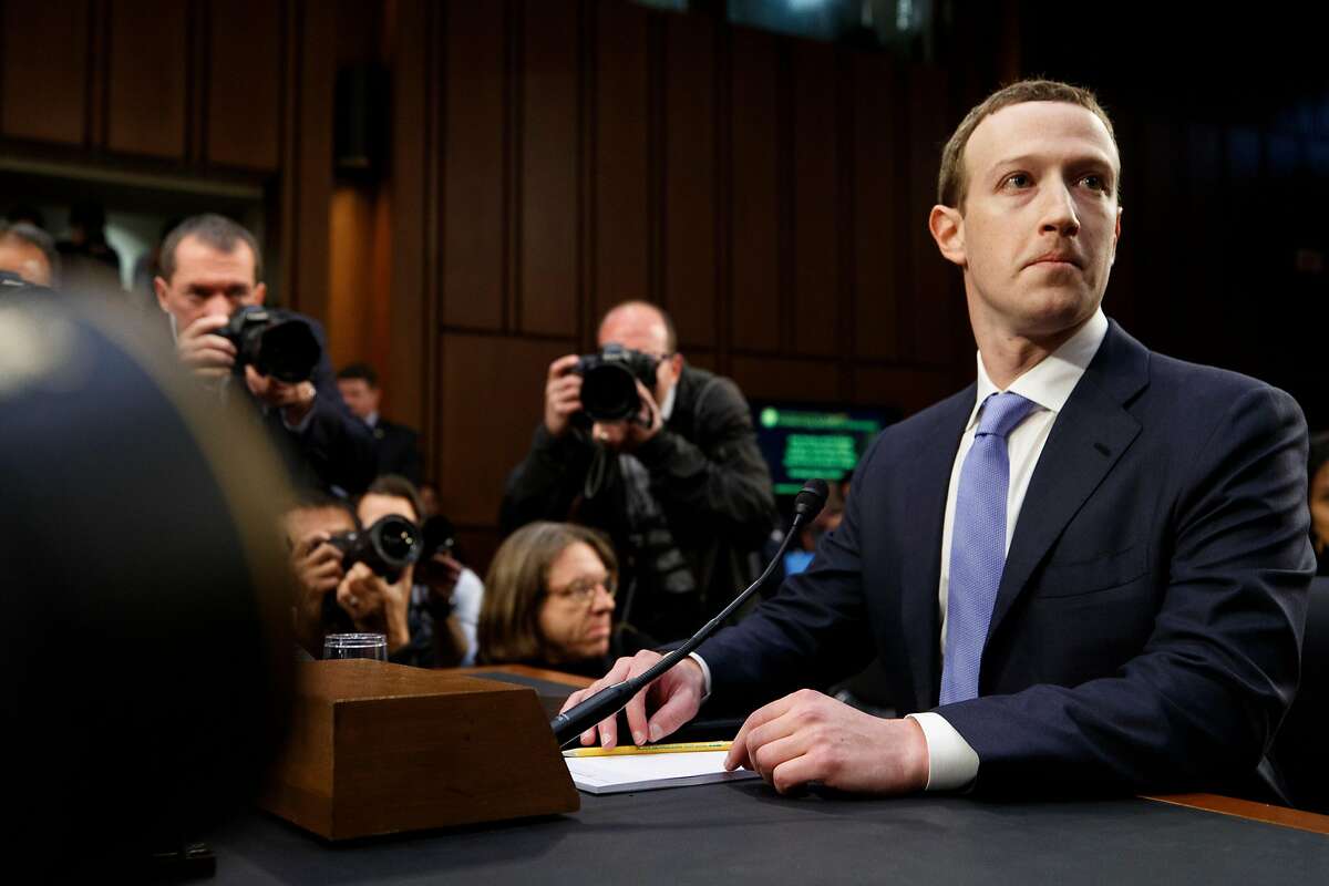 Mark Zuckerberg, the chief executive of Facebook, answers questions during a hearing at the Senate Hart office building in Washington, April 10, 2018. While members of both parties said Silicon Valley needed to be reigned in, the push for new privacy laws is likely to stall as lawmakers wrestle with technical complexities and constitutional issues. (Tom Brenner/The New York Times)