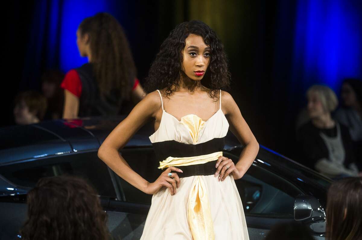 A model wears a design by Northwood University student Kiri Hungerford during the school's 17th annual Style Show on Friday, April 13, 2018 at Northwood. (Katy Kildee/kkildee@mdn.net)